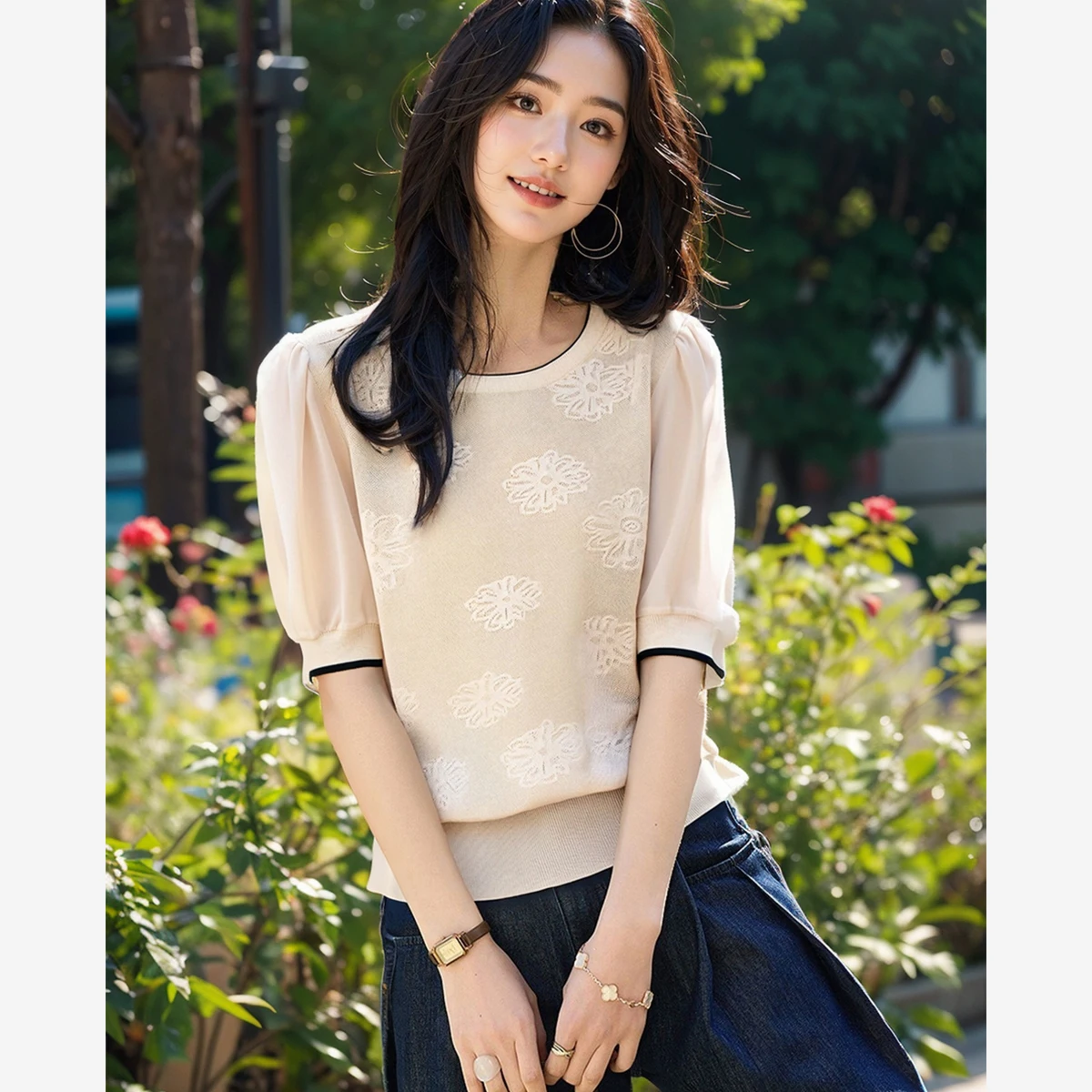 VIMLY Women's Simple Cool Feeling T-Shirt 2025 Summer Casual Patchwork Short Sleeve Bright Silk Knit Top Office O-Neck Blouse
VIMLY Women's Simple Cool Feeling T-Shirt 2025 Summer Casual Patchwork Short Sleeve Bright Silk Knit Top Office O-Neck Blouse