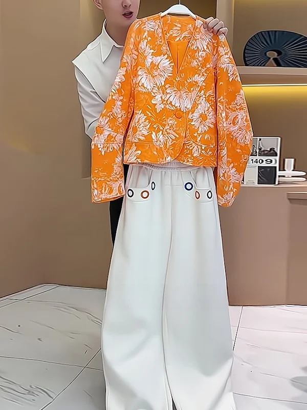 Fashionable Outerwear Top And Wide Leg Pants Set Women's Autumn 2026 Unique Stylish Two Piece Suit Cotton Long Sleeve V Neck
Fashionable Outerwear Top And Wide Leg Pants Set Women's Autumn 2026 Unique Stylish Two Piece Suit Cotton Long Sleeve V Neck