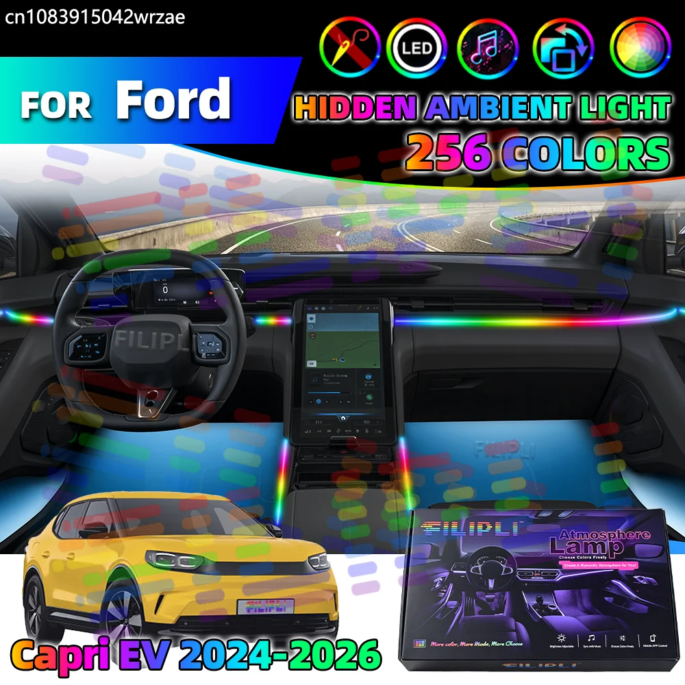 For Ford Capri EV 2024-2026 Years 14 in 1 Car Interior Ambient Lights Strips Breathing Lighting Kit App Control Auto LED strips
For Ford Capri EV 2024-2026 Years 14 in 1 Car Interior Ambient Lights Strips Breathing Lighting Kit App Control Auto LED strips