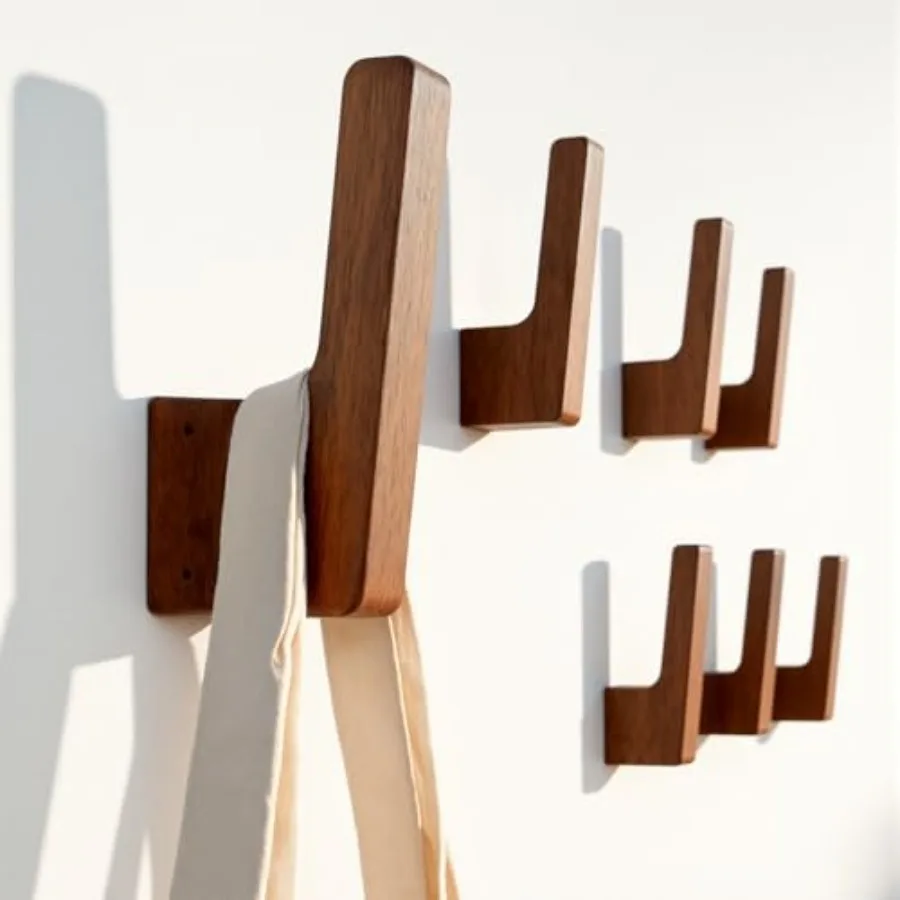 6 Pack Walnut Wood Wall Hooks Handcrafted Solid Wood Hooks for Coats Hats Bags Towels Minimalist Design Hidden Mount Eco Wax Fi
6 Pack Walnut Wood Wall Hooks Handcrafted Solid Wood Hooks for Coats Hats Bags Towels Minimalist Design Hidden Mount Eco Wax Fi