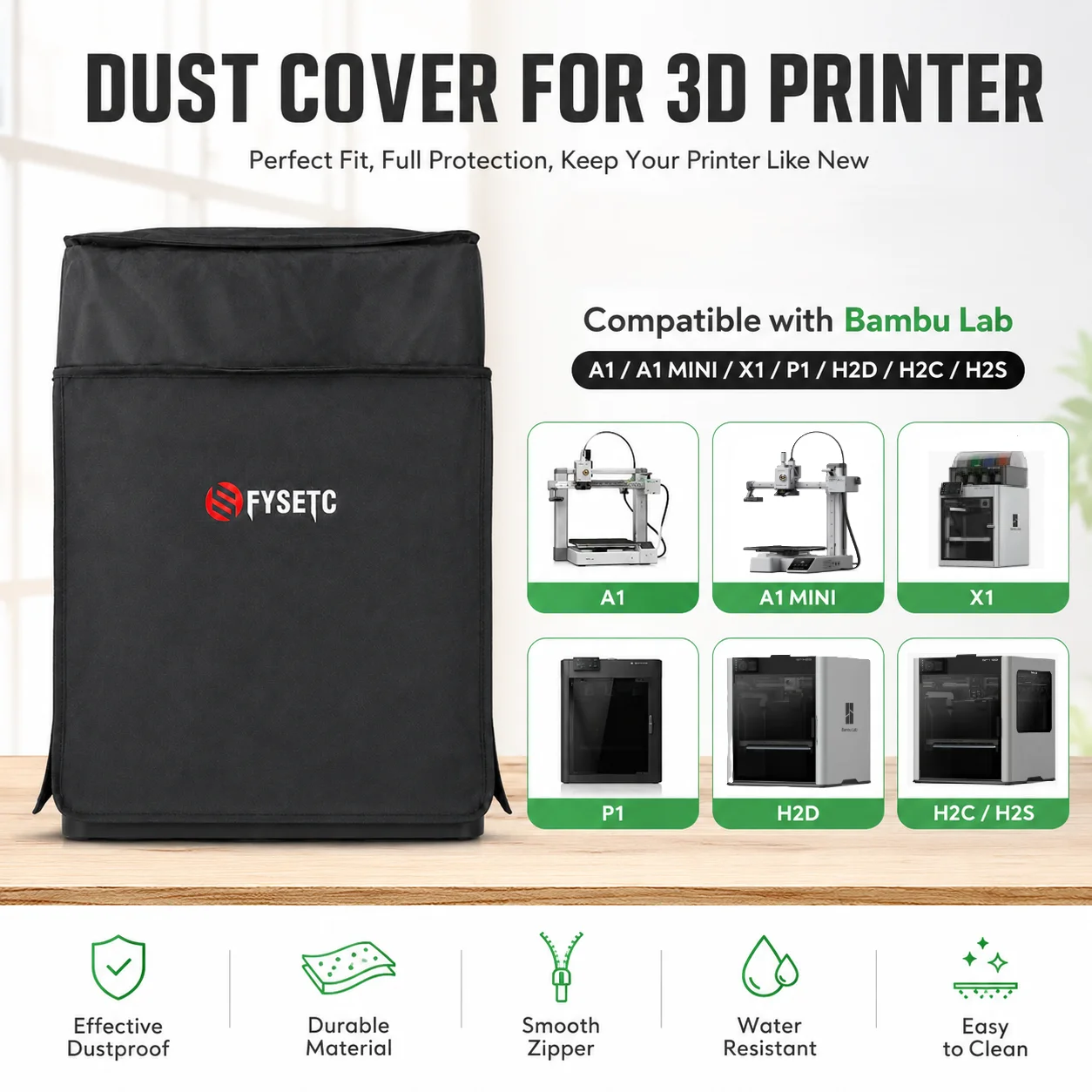 FYSETC 3D Printer Dust Cover Compatible with Bambu Lab A1 A1 Mini X1 P1 H2D H2C H2S Protective Dustproof Cover for 3D Printer
FYSETC 3D Printer Dust Cover Compatible with Bambu Lab A1 A1 Mini X1 P1 H2D H2C H2S Protective Dustproof Cover for 3D Printer