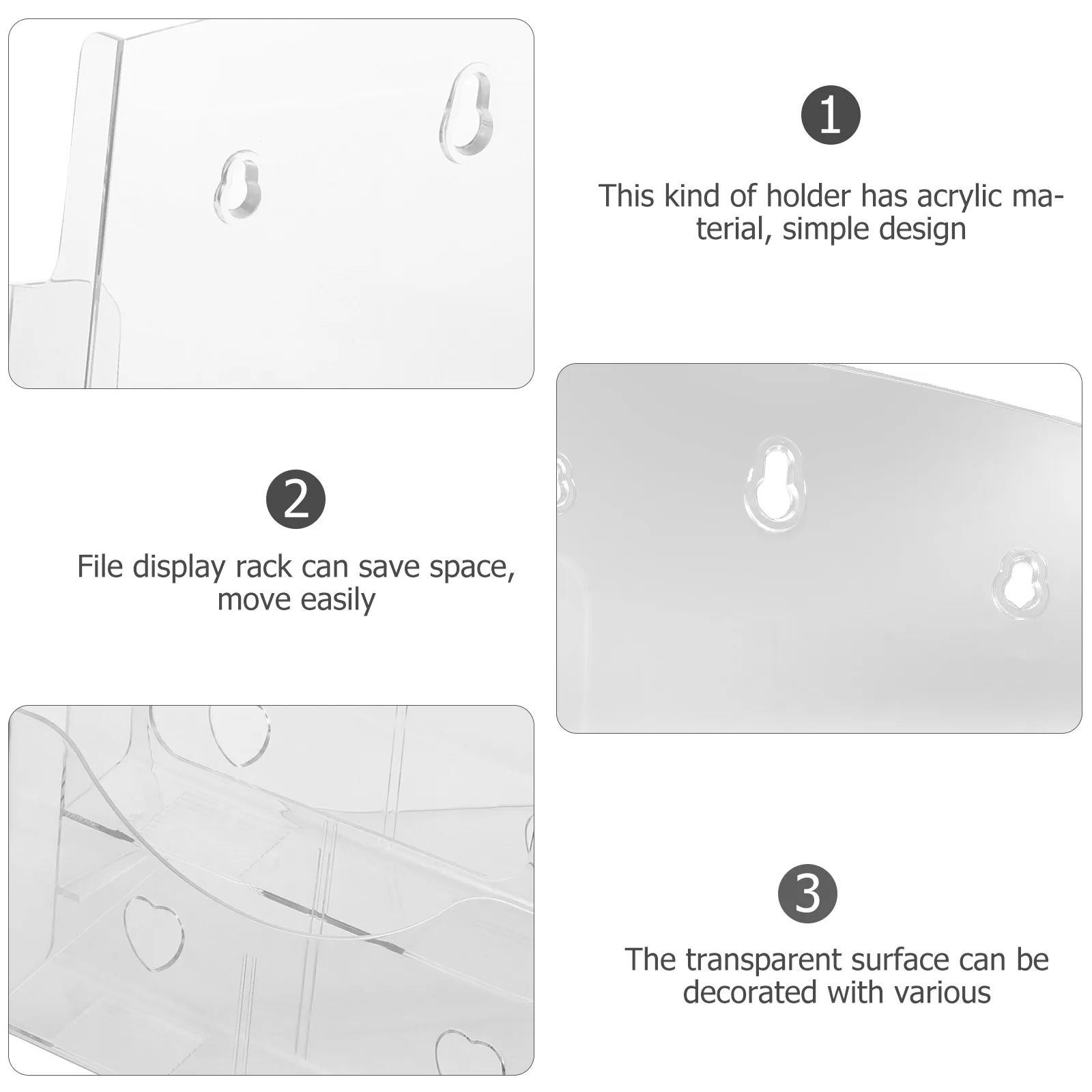 1pc A4 Document Holder Clear Acrylic Magazine Stand Wall Mount File Organizer For Office Desk Brochures Display Rack Tabletop
1pc A4 Document Holder Clear Acrylic Magazine Stand Wall Mount File Organizer For Office Desk Brochures Display Rack Tabletop