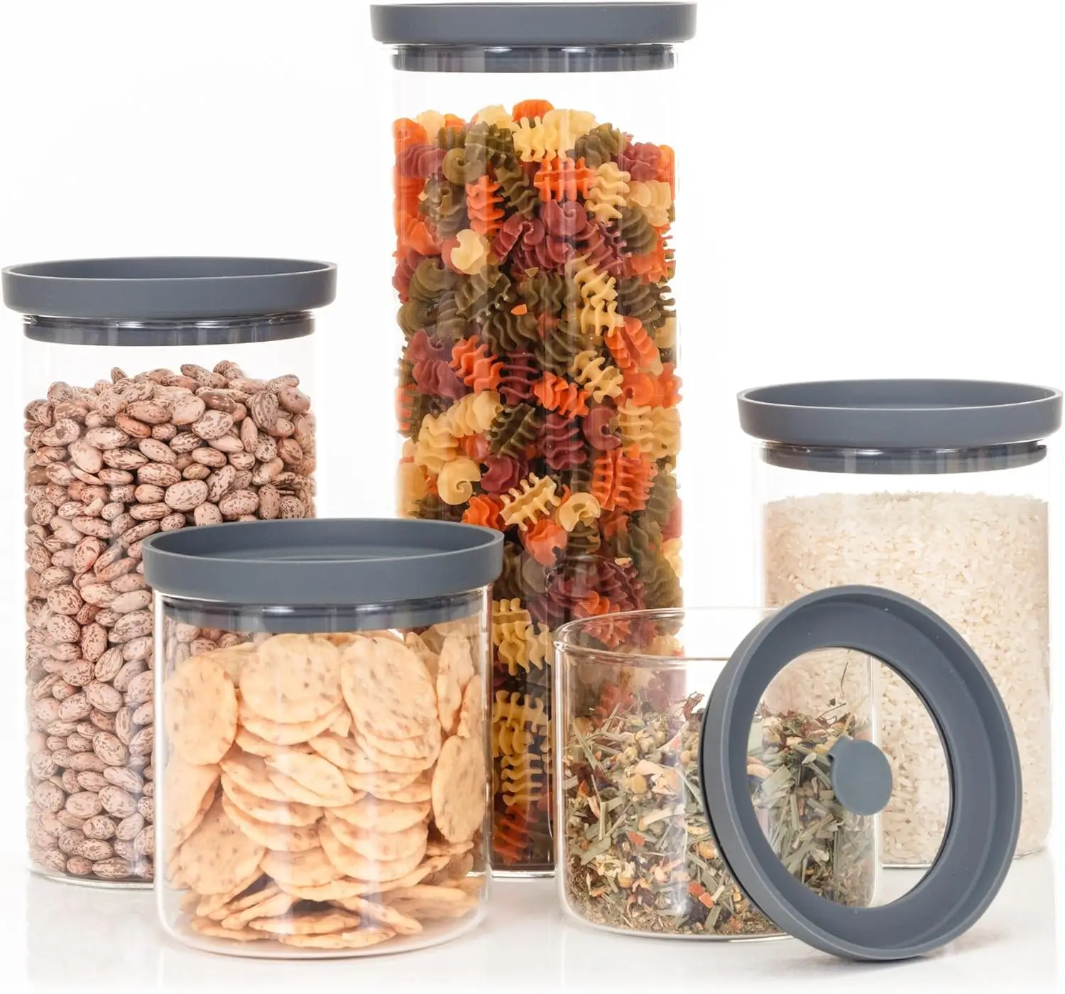 Glass Airtight Food Storage Containers with Silicone and Glass Lids – BPA-Free Jars and Canisters for Pasta Rice Flour
Glass Airtight Food Storage Containers with Silicone and Glass Lids – BPA-Free Jars and Canisters for Pasta Rice Flour