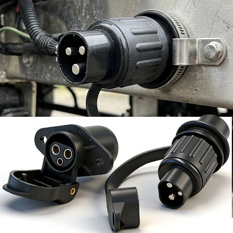 12V 3-Pin Euro Trailer Connector Waterproof Dustproof Brass Contacts Plug Socket for Auto Car Truck RV Caravan Towing Light Wire
12V 3-Pin Euro Trailer Connector Waterproof Dustproof Brass Contacts Plug Socket for Auto Car Truck RV Caravan Towing Light Wire