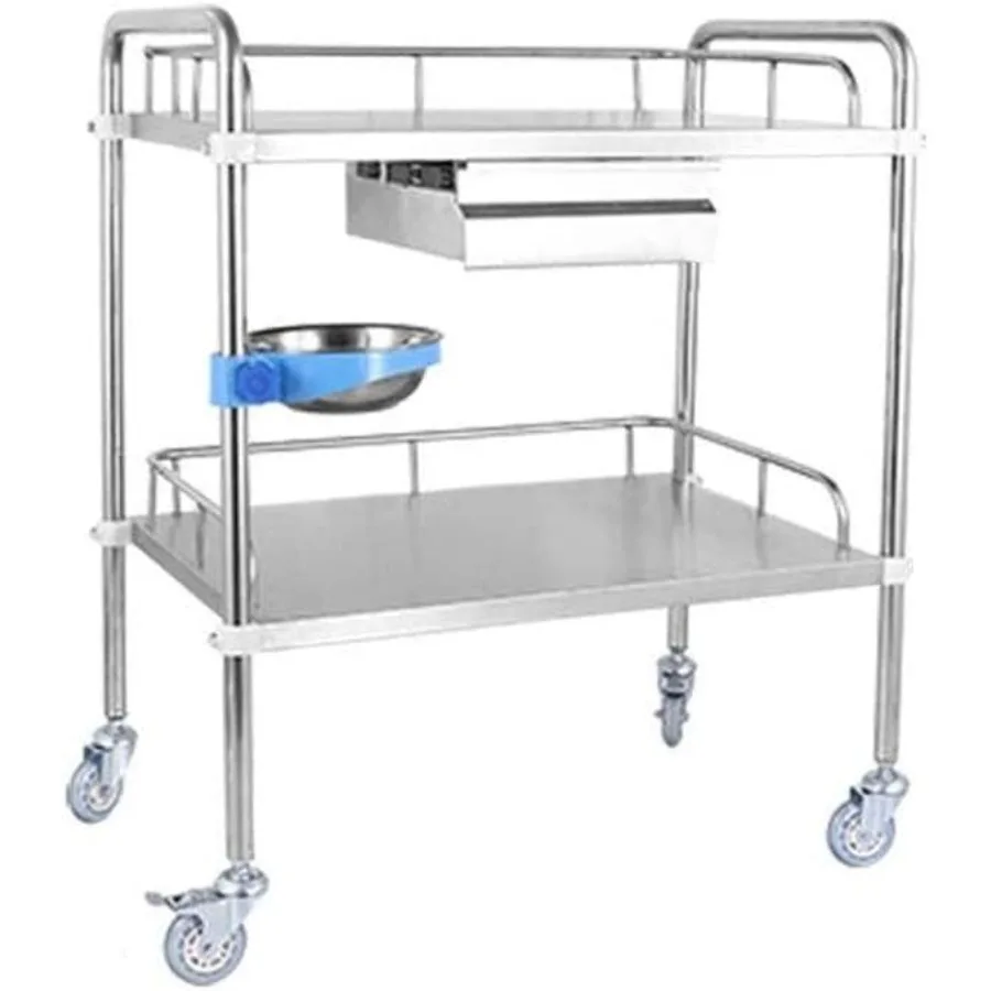 2-Tier Stainless Steel Utility Cart with Storage Bins and Drawers, Mobile Service Trolley for Hotel, Restaurant, Kitchen, 4 Swi
2-Tier Stainless Steel Utility Cart with Storage Bins and Drawers, Mobile Service Trolley for Hotel, Restaurant, Kitchen, 4 Swi
