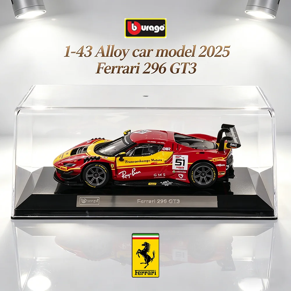 Bburago 1:43 Прозрачный пылезащитный чехол 24H Spa AF Corse Ferrari 2025 296 GT3 №51 Гоночная модель автомобиля из литого сплава 499P # 83
Bburago 1:43 Прозрачный пылезащитный чехол 24H Spa AF Corse Ferrari 2025 296 GT3 №51 Гоночная модель автомобиля из литого сплава 499P # 83
