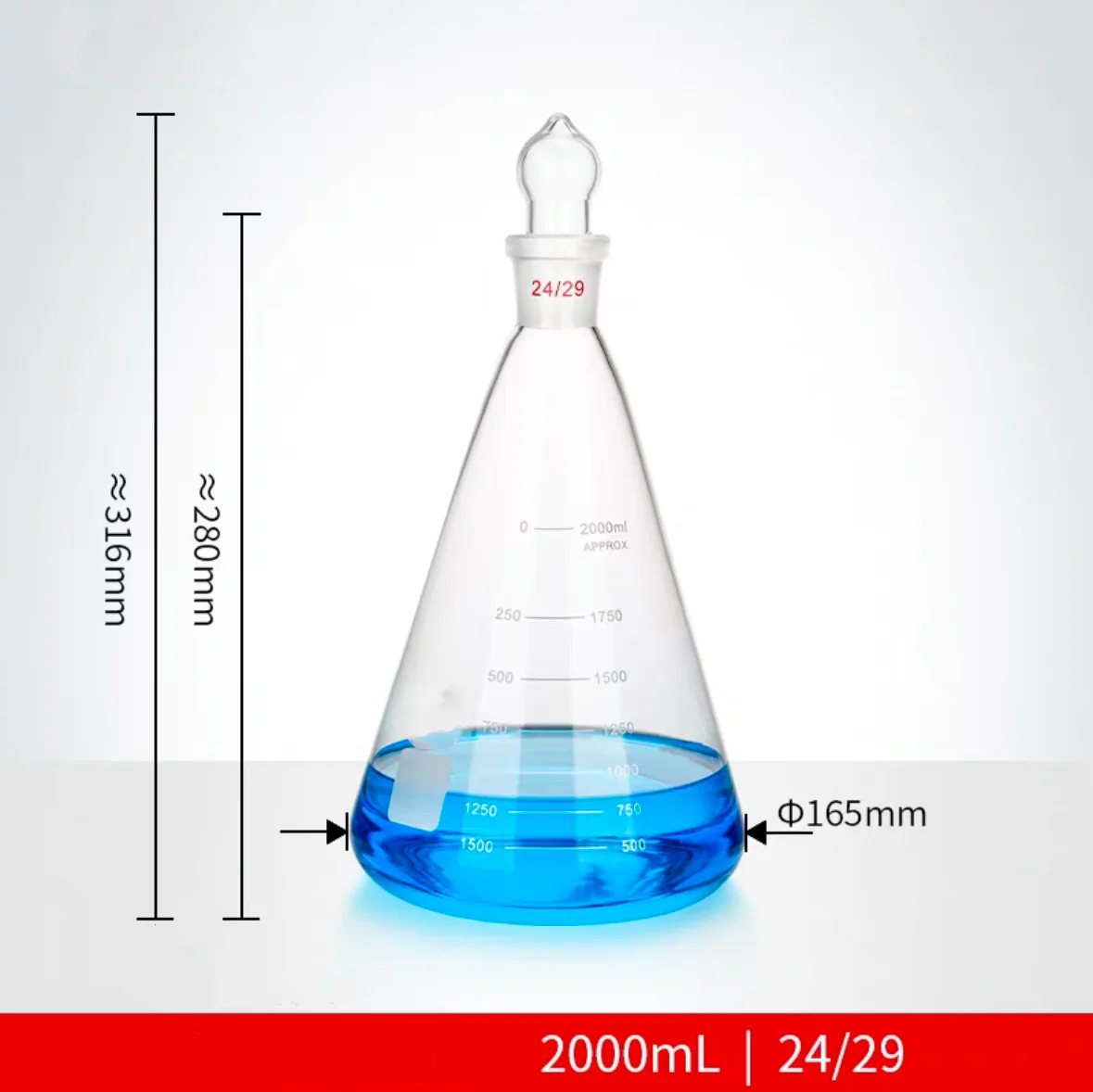 2000ml Joint 24/29/34# Transparent/Brown Lodine Flask With Ground-in Glass Stopper Mark Lodine Volumetric Flask Triangular Flask
2000ml Joint 24/29/34# Transparent/Brown Lodine Flask With Ground-in Glass Stopper Mark Lodine Volumetric Flask Triangular Flask