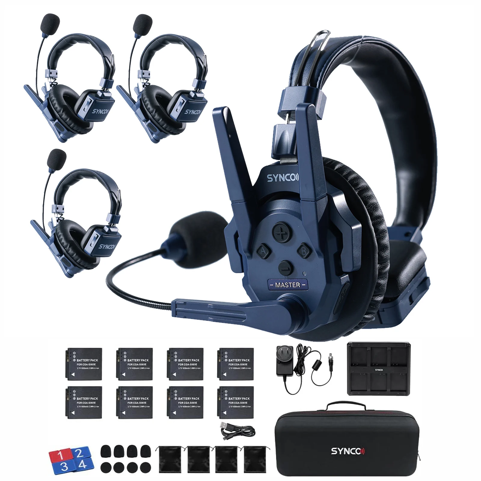 SYNCO XTALK Master 4 Users Wireless Intercom System 2.4GHz Remote Headsets Microphone Master-Free Connection 45ms Low Latency
SYNCO XTALK Master 4 Users Wireless Intercom System 2.4GHz Remote Headsets Microphone Master-Free Connection 45ms Low Latency