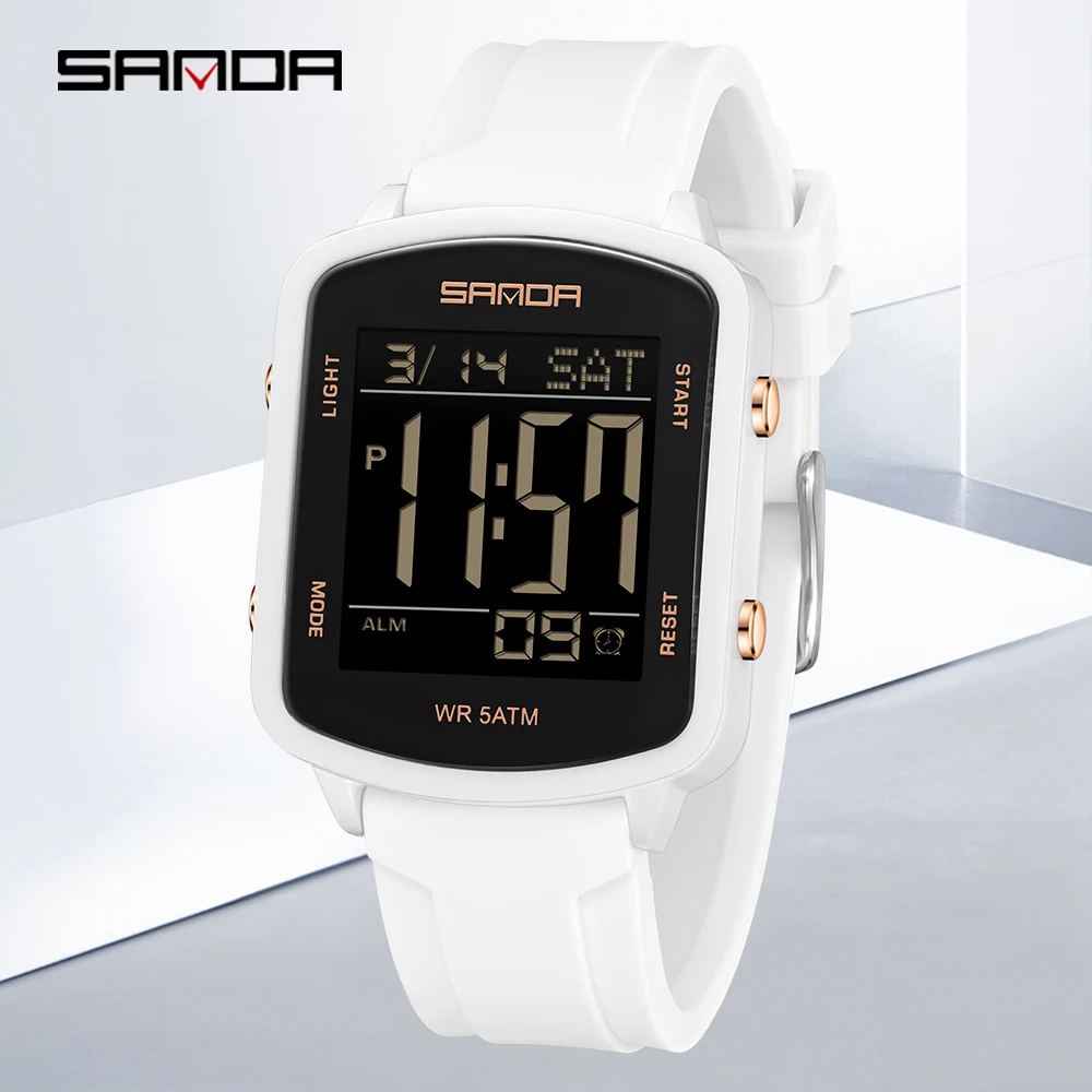Sanda 6351 New Men's Electronic Watch Calendar Alarm Clock Countdown Night Light Waterproof Silicone Strap Fashion Style 2026
Sanda 6351 New Men's Electronic Watch Calendar Alarm Clock Countdown Night Light Waterproof Silicone Strap Fashion Style 2026