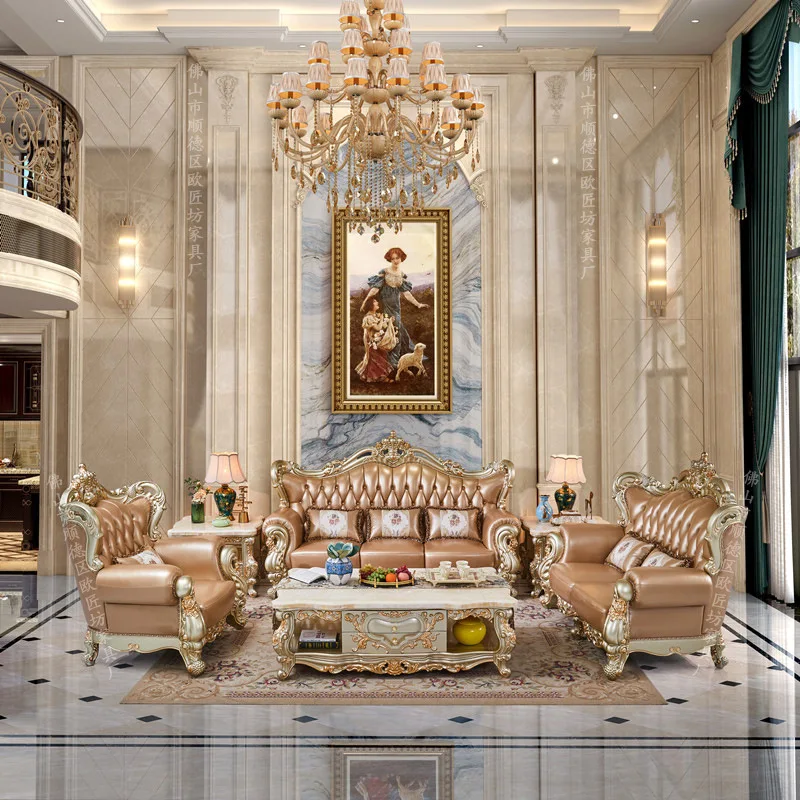 Solid wood double-sided carved European leather sofa combination villa large living room leather sofa
Solid wood double-sided carved European leather sofa combination villa large living room leather sofa