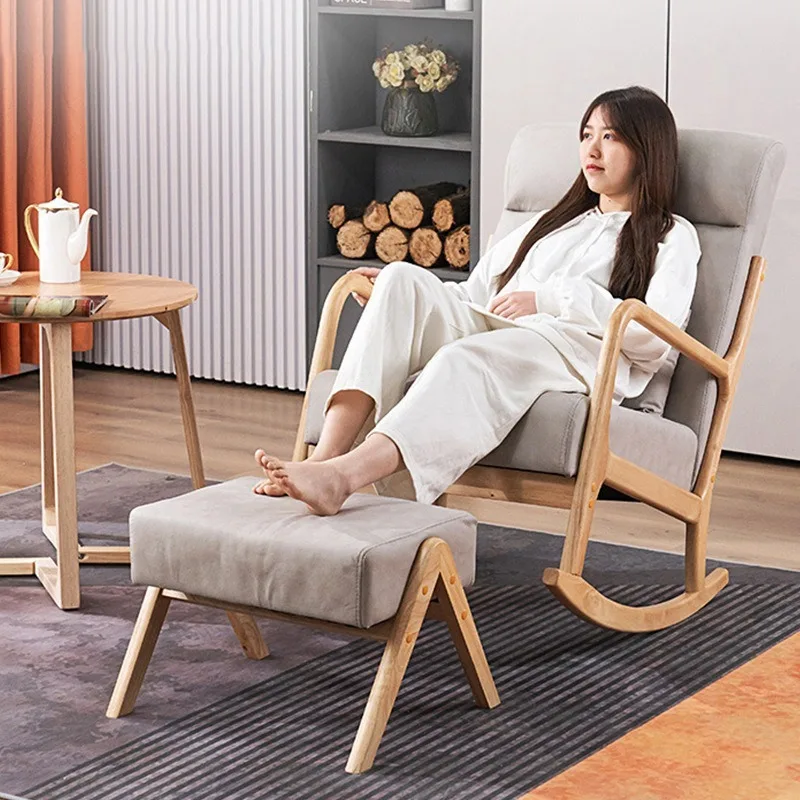 Single sofa modern simple solid wood rocking sofa balcony living room nap rocking chair
Single sofa modern simple solid wood rocking sofa balcony living room nap rocking chair