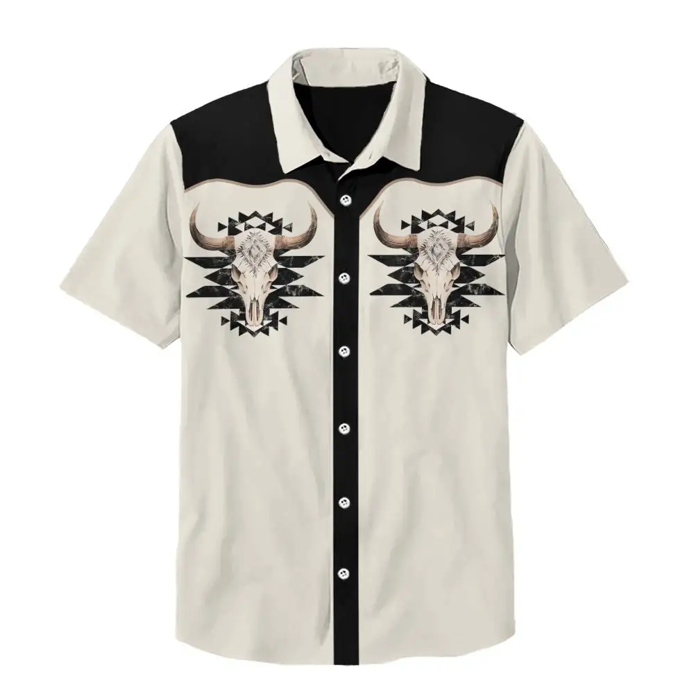 Western cowboy style Men's Shirt Casual Short Sleeve Tops Summer Hawaii Shirts For Men Fashion Oversized Clothing Button Tops
Western cowboy style Men's Shirt Casual Short Sleeve Tops Summer Hawaii Shirts For Men Fashion Oversized Clothing Button Tops