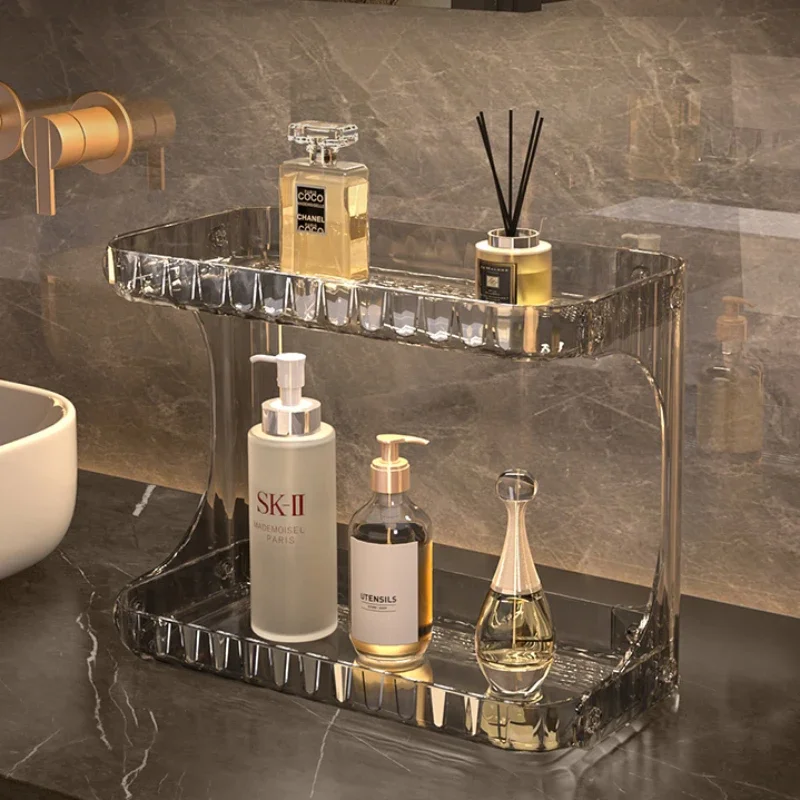 Light Luxury Bathroom Storage Shelves - Transparent 2-Layer Wash Table Organizer, Large Capacity Cosmetics Rack for Desktop
Light Luxury Bathroom Storage Shelves - Transparent 2-Layer Wash Table Organizer, Large Capacity Cosmetics Rack for Desktop