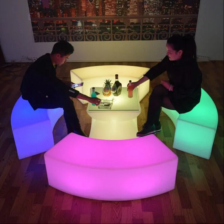 Be suitable for led luminous sofa curved stool outdoor table and chair luminous furniture coffee table combination customizable
Be suitable for led luminous sofa curved stool outdoor table and chair luminous furniture coffee table combination customizable