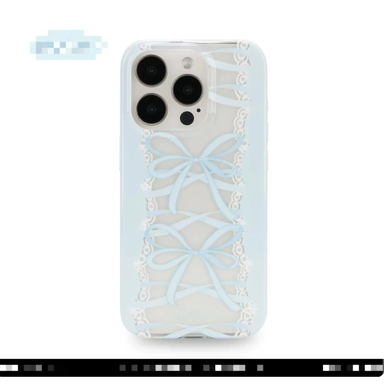 Blue lace edge bow mobile phone case, suitable for iPhone, glossy double-layer hard case
Blue lace edge bow mobile phone case, suitable for iPhone, glossy double-layer hard case