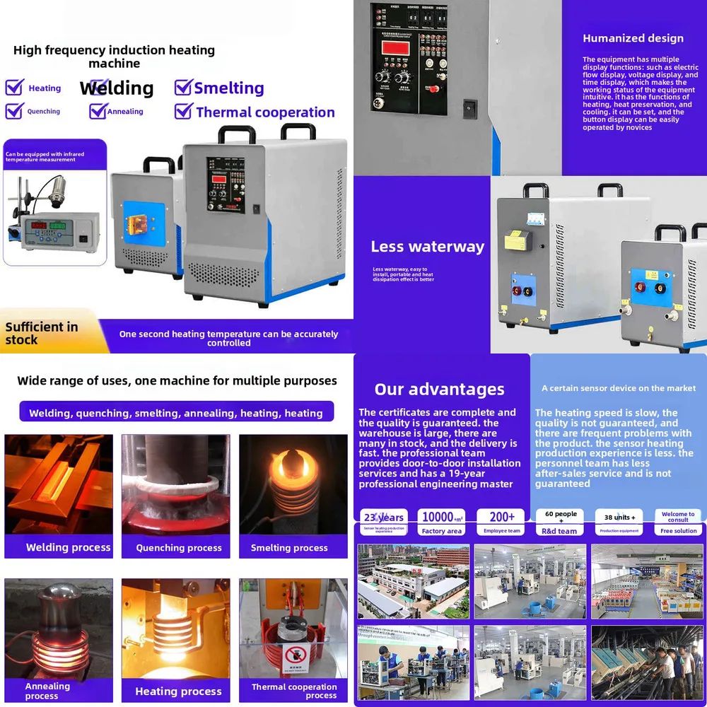 Induction Heater Induction Heating Machine Metal Smelting Furnace High Frequency Welding Metal Quenching Equipment
Induction Heater Induction Heating Machine Metal Smelting Furnace High Frequency Welding Metal Quenching Equipment