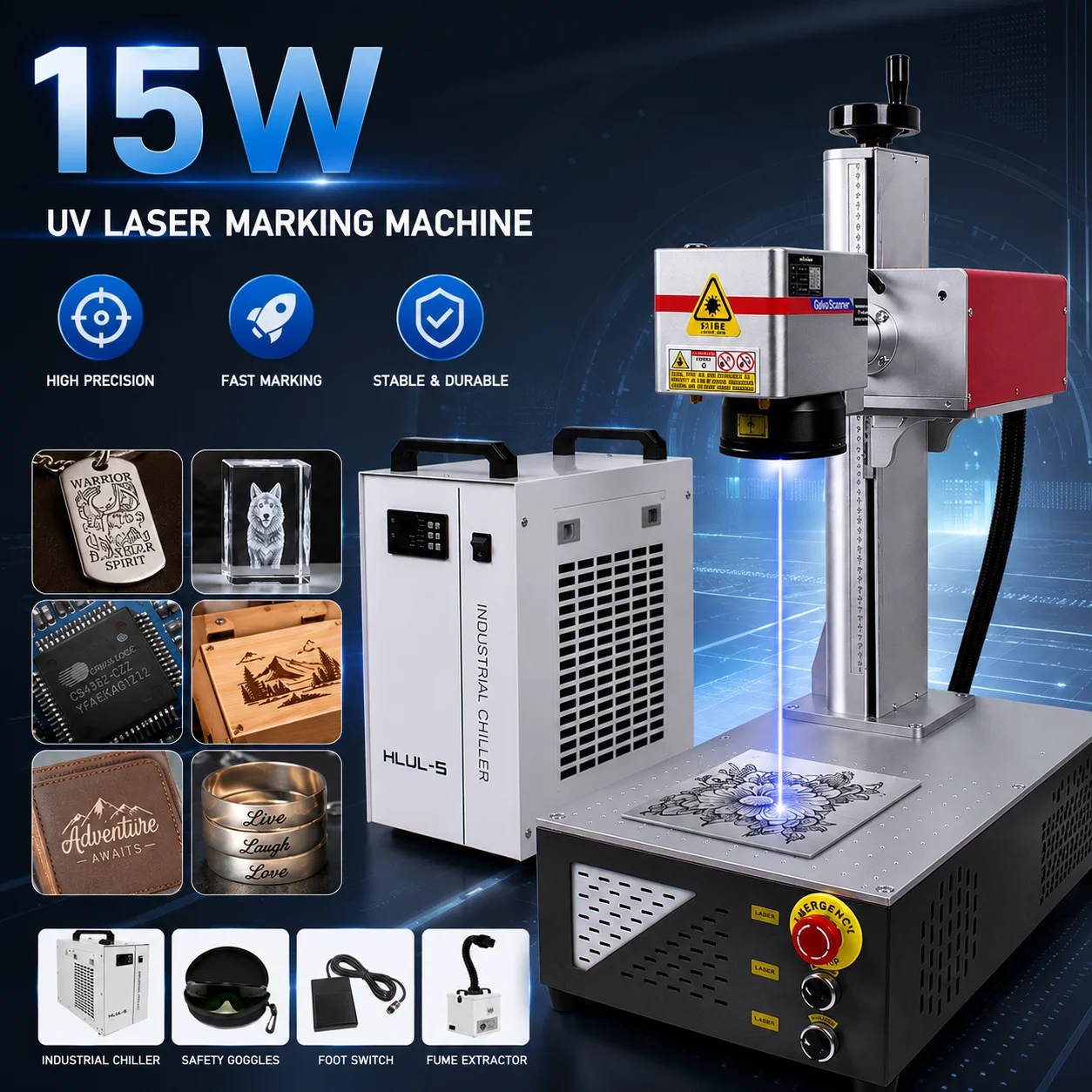 CRS 15W / GL 10W UV Marking Machine With Field Lens Water Cooling Heat Dissipation Suitable for Materials Laser Marking Machine
CRS 15W / GL 10W UV Marking Machine With Field Lens Water Cooling Heat Dissipation Suitable for Materials Laser Marking Machine