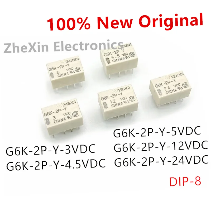 10PCS/Lot G6K-2P-Y-3VDC 、G6K-2P-Y-4.5VDC 、G6K-2P-Y-5VDC 、G6K-2P-Y-12VDC 、G6K-2P-Y-24VDC New Original Signal Relay G6K-2P-Y
10PCS/Lot G6K-2P-Y-3VDC 、G6K-2P-Y-4.5VDC 、G6K-2P-Y-5VDC 、G6K-2P-Y-12VDC 、G6K-2P-Y-24VDC New Original Signal Relay G6K-2P-Y