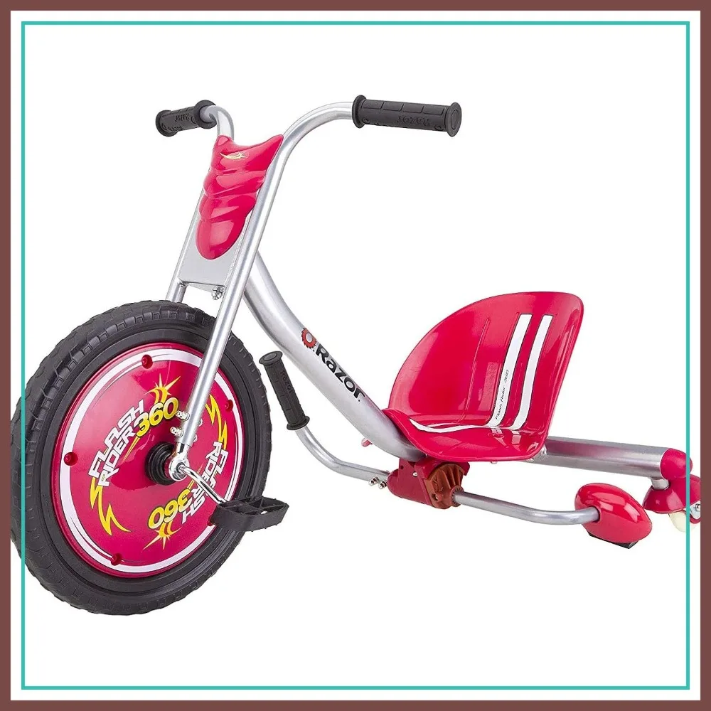 Razor FlashRider 360 Caster Trike - Replaceable Spark Cartridges, Lightweight, MX Style Handlebars, for Riders up to 160 lbs
Razor FlashRider 360 Caster Trike - Replaceable Spark Cartridges, Lightweight, MX Style Handlebars, for Riders up to 160 lbs