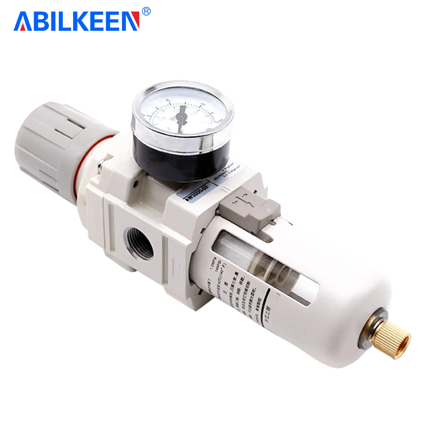 ABILKEEN AW4000-06/AW4000-06D PT3/4'' Auto Drain/Semi-Auto Drain PNEUMATIC Air Filter, 40μm Brass Element Pressure Regulator
ABILKEEN AW4000-06/AW4000-06D PT3/4'' Auto Drain/Semi-Auto Drain PNEUMATIC Air Filter, 40μm Brass Element Pressure Regulator