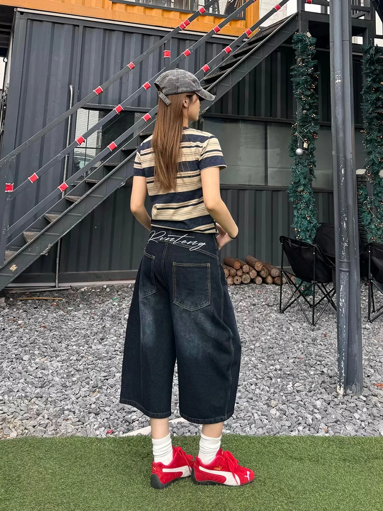 Большие размеры, американские ретро джинсы на семь футов, женские весенне-летние свободные брюки с высокой талией, тонкие прямые широкие брюки, средние брюки
Большие размеры, американские ретро джинсы на семь футов, женские весенне-летние свободные брюки с высокой талией, тонкие прямые широкие брюки, средние брюки