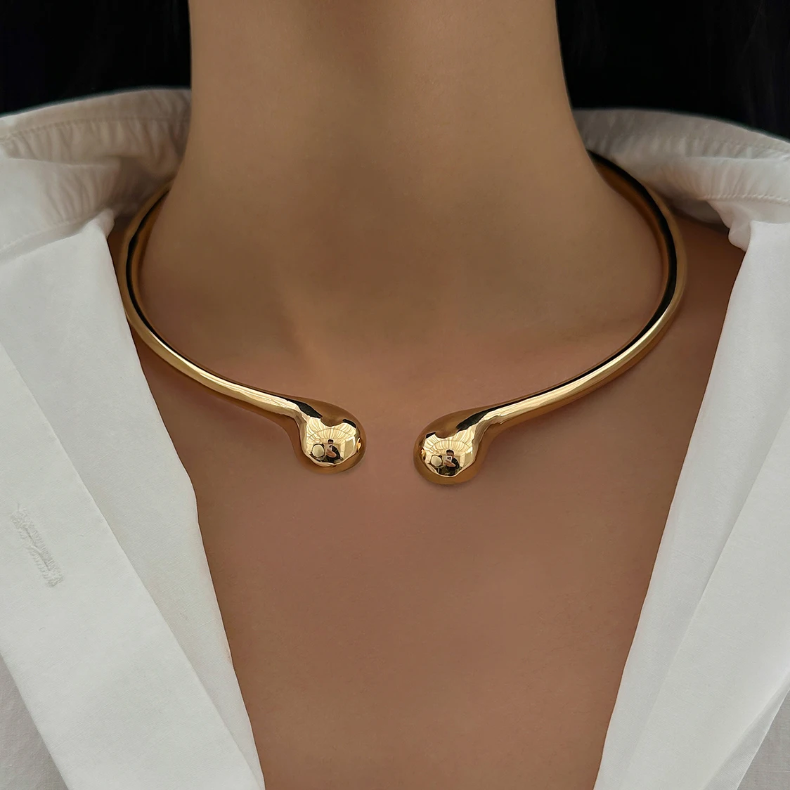 Ingemark Minimalism Punk Smooth Water Drop Torques Open Necklace for Women Collar Goth Adjustable Chain Jewelry Steampunk Men
Ingemark Minimalism Punk Smooth Water Drop Torques Open Necklace for Women Collar Goth Adjustable Chain Jewelry Steampunk Men