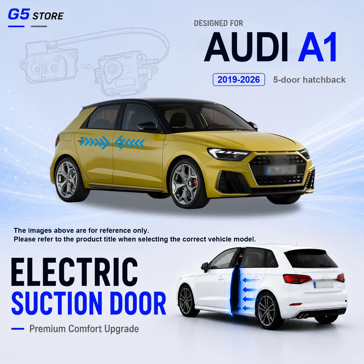 For Audi A1 2nd Gen GB 2019-2026 Car Electric Suction Door Power-assisted Closing Door Soft-close Function
For Audi A1 2nd Gen GB 2019-2026 Car Electric Suction Door Power-assisted Closing Door Soft-close Function