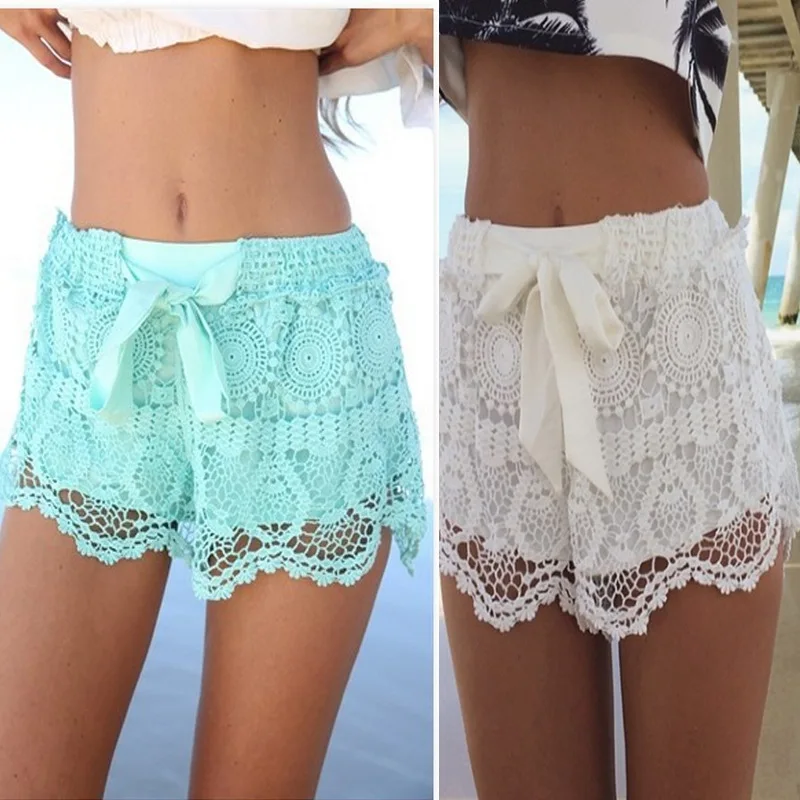 Women's Beach Pants 2024 Summer Lace Shorts with Straps, Solid Color Beach Sexy and Elegant New Fashion and Leisure
Women's Beach Pants 2024 Summer Lace Shorts with Straps, Solid Color Beach Sexy and Elegant New Fashion and Leisure