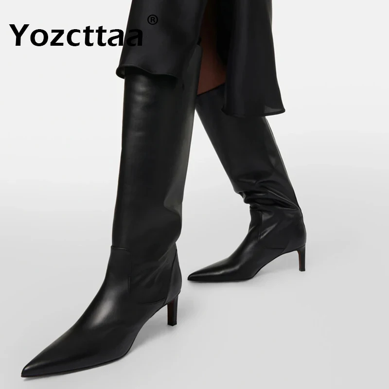 Yozcttaa Size 34-43 INS Women Knee High Boots Winter Splicing Genuine Leather Shoes Woman Thin High Heels Office Lady High Boots
Yozcttaa Size 34-43 INS Women Knee High Boots Winter Splicing Genuine Leather Shoes Woman Thin High Heels Office Lady High Boots