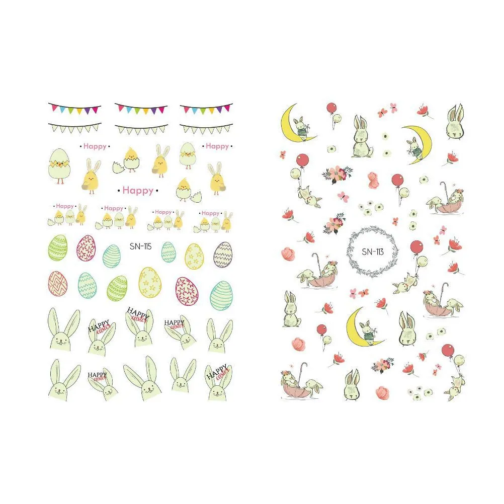 6 Sheets Nail Stickers Waterproof Easter Bunny Art Decals Lovely Patterns Easy Stick Natural Artificial Nails Party Carnival
6 Sheets Nail Stickers Waterproof Easter Bunny Art Decals Lovely Patterns Easy Stick Natural Artificial Nails Party Carnival