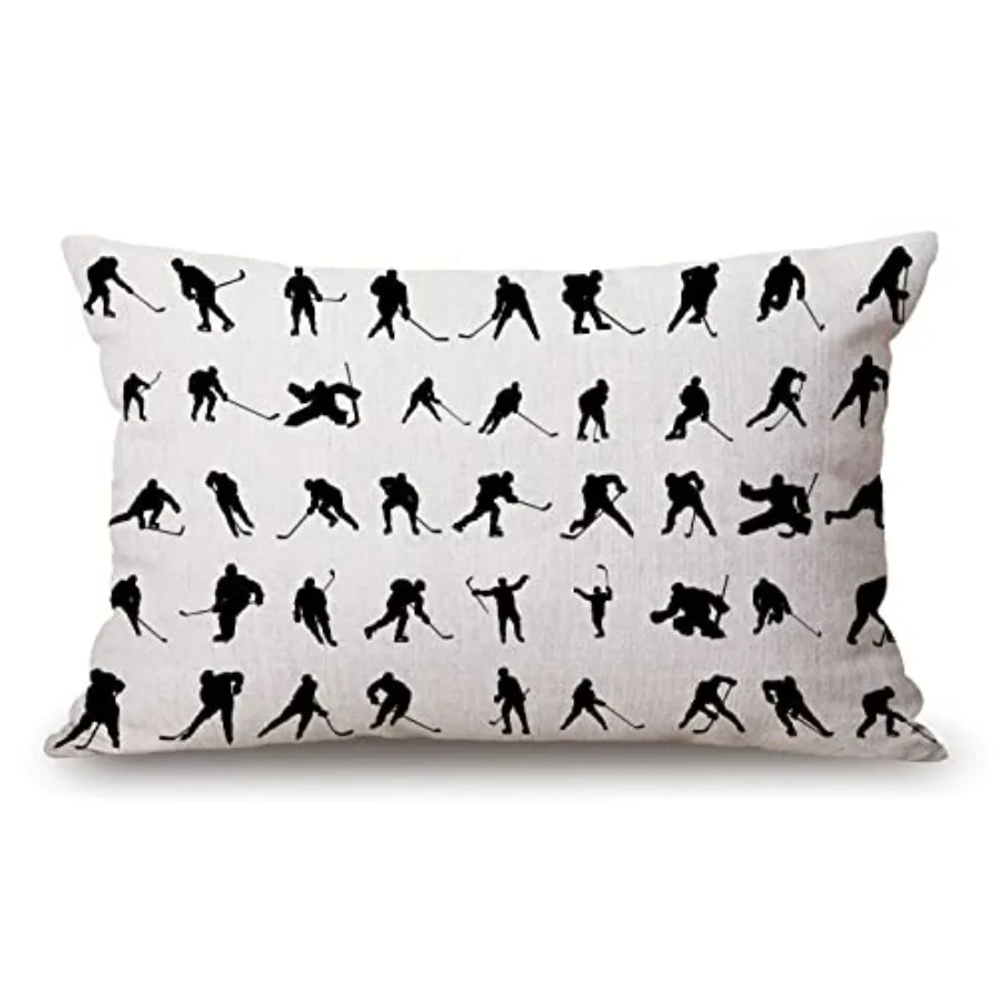 Silhouettes Hockey Players Pillow Cover Farmhouse Sport ice Skating Man Winter Decorations Cushion Case for Sofa Couch Cotton L
Silhouettes Hockey Players Pillow Cover Farmhouse Sport ice Skating Man Winter Decorations Cushion Case for Sofa Couch Cotton L