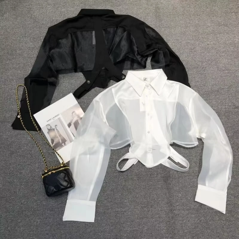 Shirts Women Sun-proof Crop Tops Sheer Loose Chic Sexy Girls Ulzzang Fashion Casual Streetwear Camisa All-match Aesthetic Shirt
Shirts Women Sun-proof Crop Tops Sheer Loose Chic Sexy Girls Ulzzang Fashion Casual Streetwear Camisa All-match Aesthetic Shirt