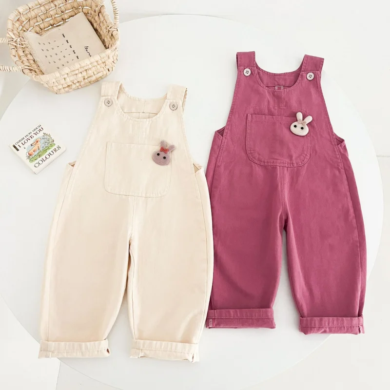 Pure cotton workwear pants for children, fashionable one-piece pants for baby girls, loose trousers for spring and autumn
Pure cotton workwear pants for children, fashionable one-piece pants for baby girls, loose trousers for spring and autumn