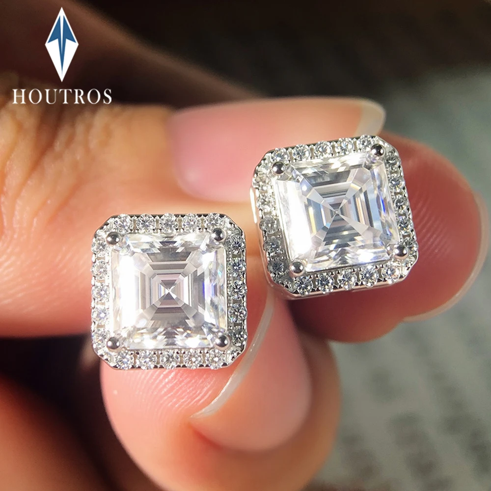 7x7mm Asscher Cut Moissanite Stud Earrings for Women Men 925 Sterling Silver Halo Diamond Square Earrings Wedding Party Jewelry
7x7mm Asscher Cut Moissanite Stud Earrings for Women Men 925 Sterling Silver Halo Diamond Square Earrings Wedding Party Jewelry