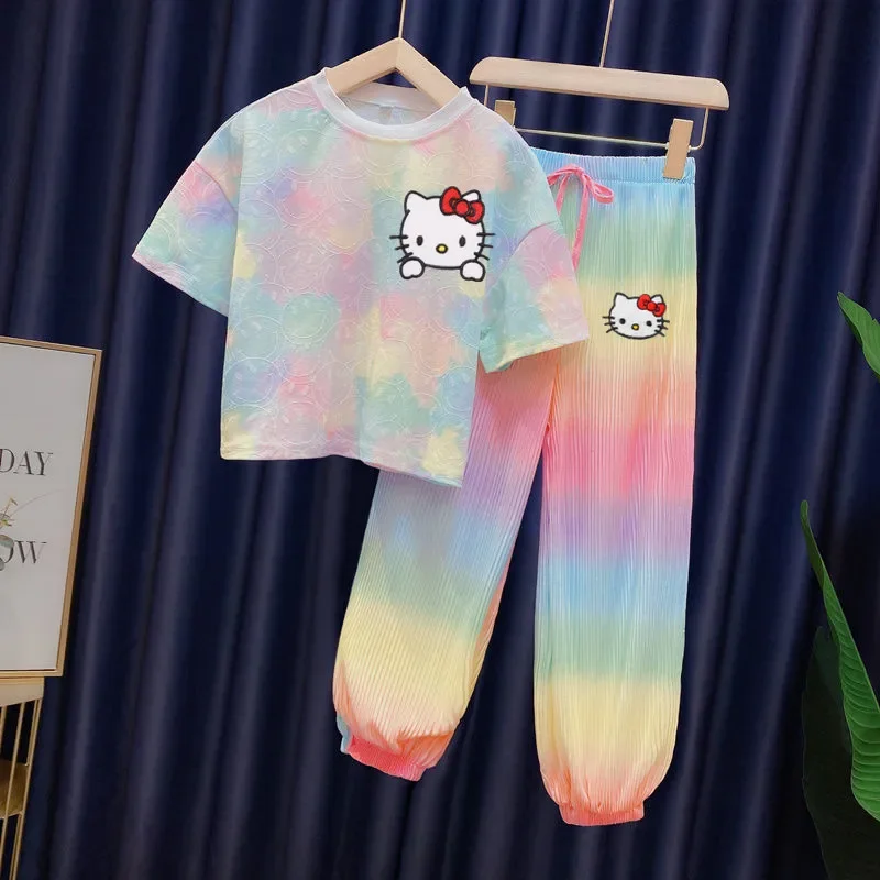 Sanrio 2pcs new summer catoon fashion T-shirt suit hello kitty girls Breathable rainbow pants childrens girls hin short sleeves
Sanrio 2pcs new summer catoon fashion T-shirt suit hello kitty girls Breathable rainbow pants childrens girls hin short sleeves