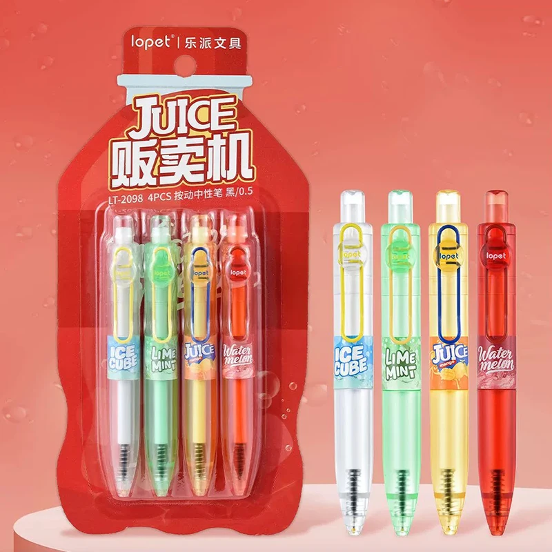 4pcs Lopet Juice Vending Machine Gel Pen,0.5mm Retractable Pen,Quick-Drying Ink Smooth Writing Exam&Study Fun Aesthetic Supplies
4pcs Lopet Juice Vending Machine Gel Pen,0.5mm Retractable Pen,Quick-Drying Ink Smooth Writing Exam&Study Fun Aesthetic Supplies