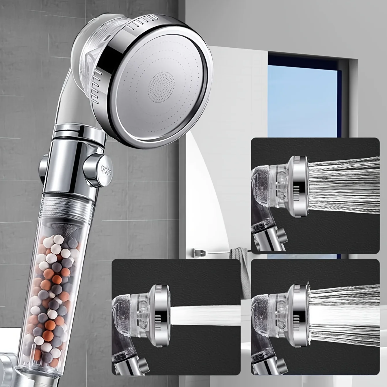 High-Pressure 3-Mode One-Click Water Stop Showerhead - Multi-Functional Handheld Filter Sprayer with Adjustable Settings
High-Pressure 3-Mode One-Click Water Stop Showerhead - Multi-Functional Handheld Filter Sprayer with Adjustable Settings