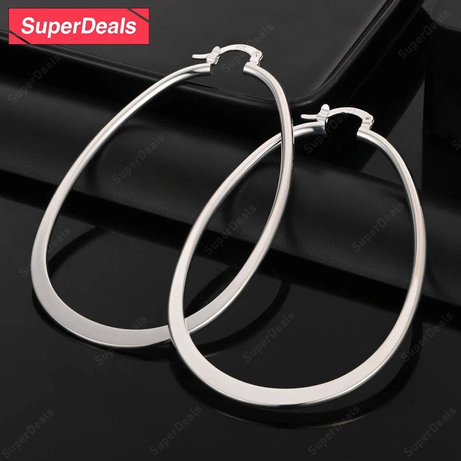 SuperDeals 925 Sterling Silver Water Drop Big Hoop Earrings Women Party Fashion Exquisite Earrings Pretty Jewelry Birthday Gift
SuperDeals 925 Sterling Silver Water Drop Big Hoop Earrings Women Party Fashion Exquisite Earrings Pretty Jewelry Birthday Gift