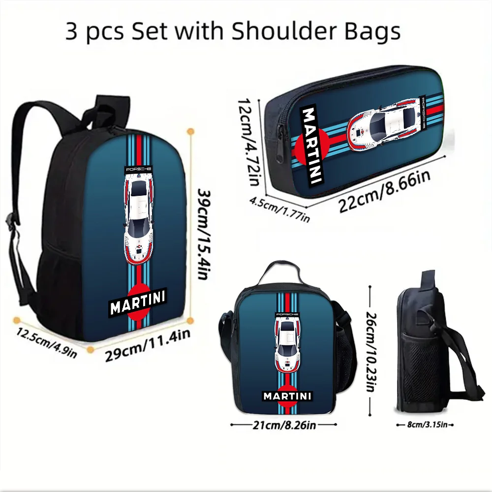 Racing M-MartiniS S-StripeS Child School Backpack with Lunch Bags ,Pencil Bags ,School Bags for Boys Girls Best Gift
Racing M-MartiniS S-StripeS Child School Backpack with Lunch Bags ,Pencil Bags ,School Bags for Boys Girls Best Gift