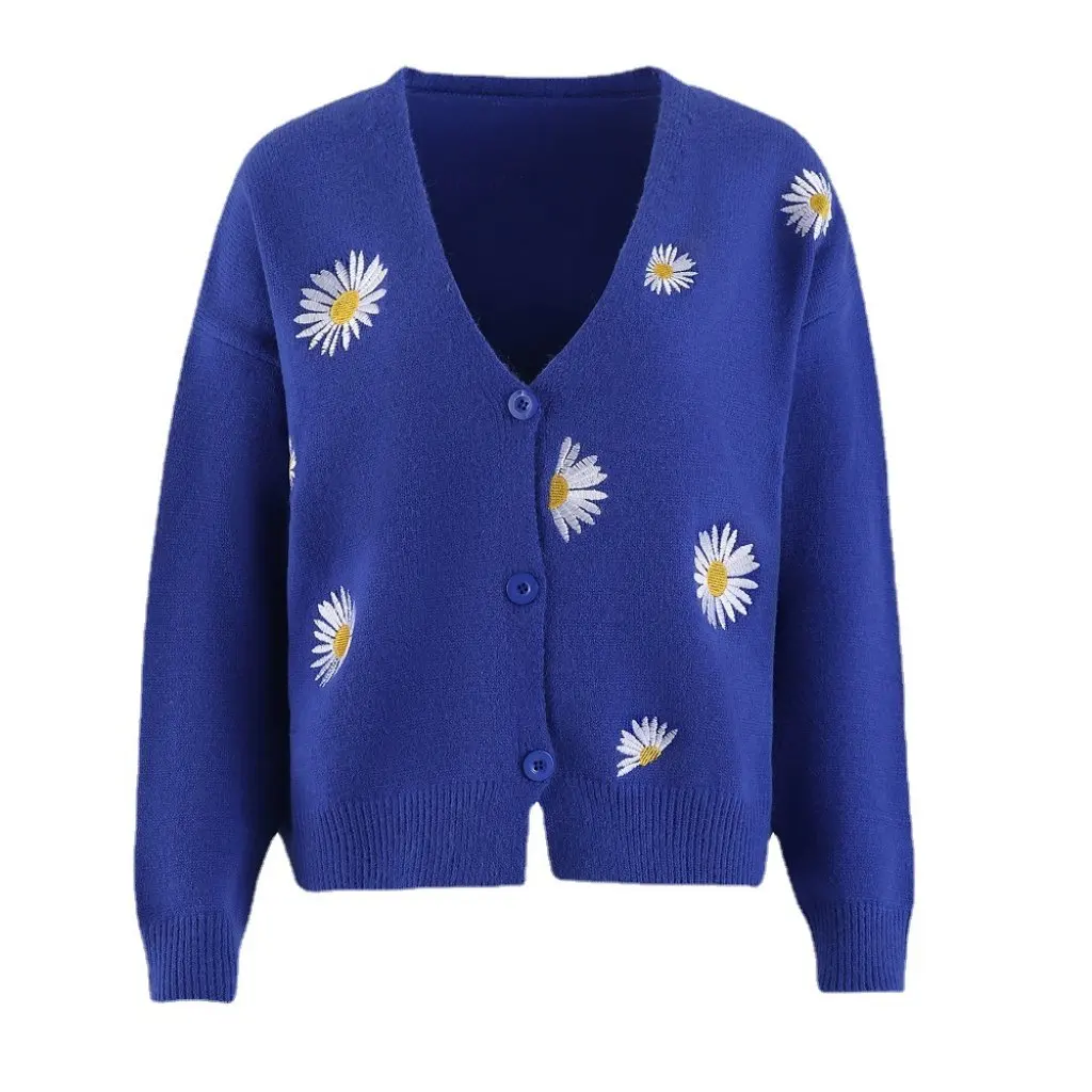 European And American Women's Knitted Cardigan Long Sleeve Soft Comfortable Cashmere Embroidered Sweater for Autumn Winter 
European And American Women's Knitted Cardigan Long Sleeve Soft Comfortable Cashmere Embroidered Sweater for Autumn Winter