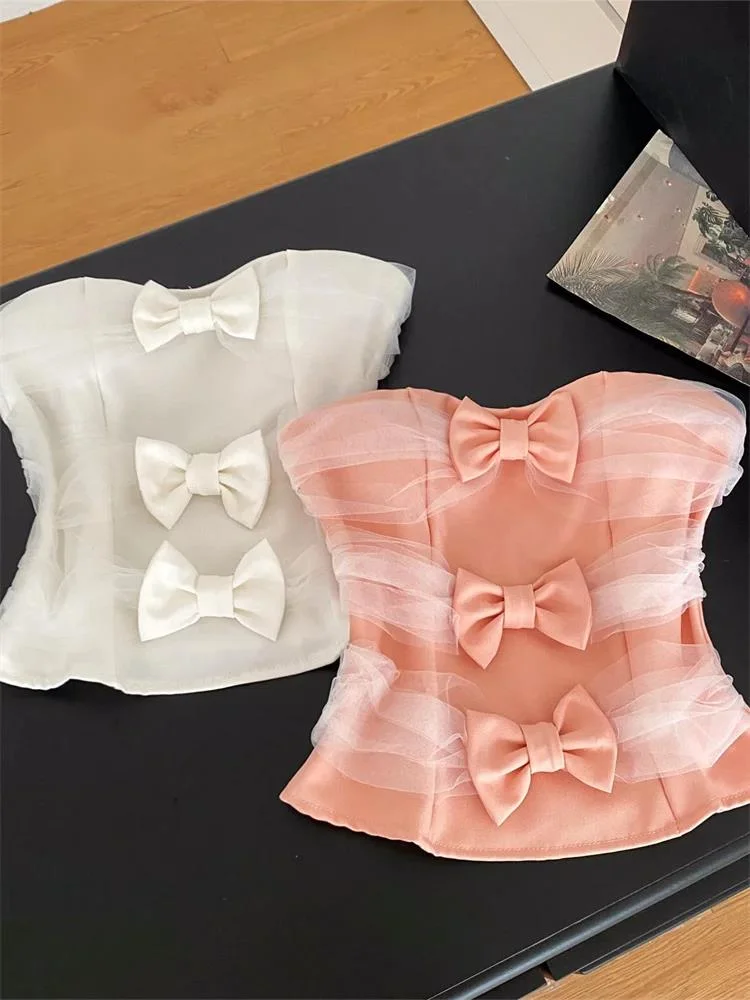 Mesh Bow Party Tops Ladies Fairycore Splice Stretchy Slim Senior Tank Top Summer Chic Hotsweet Romantic Camisole
Mesh Bow Party Tops Ladies Fairycore Splice Stretchy Slim Senior Tank Top Summer Chic Hotsweet Romantic Camisole