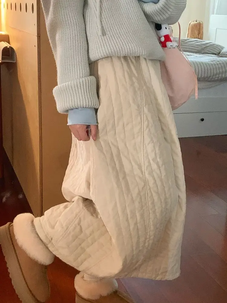 Corduroy Quilted Long Skirts Women Cotton Padded Maxi Skirt Harajuku Winter Warm Vintage Midi Skirts Korean Ladies Beige Skirt
Corduroy Quilted Long Skirts Women Cotton Padded Maxi Skirt Harajuku Winter Warm Vintage Midi Skirts Korean Ladies Beige Skirt