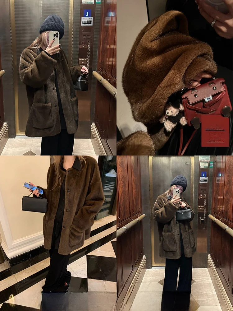 X Goyic золотое норковое меховое круглое экологически чистое пальто с имитацией кролика, женская теплая верхняя одежда Long Sve Korean Sle
X Goyic золотое норковое меховое круглое экологически чистое пальто с имитацией кролика, женская теплая верхняя одежда Long Sve Korean Sle