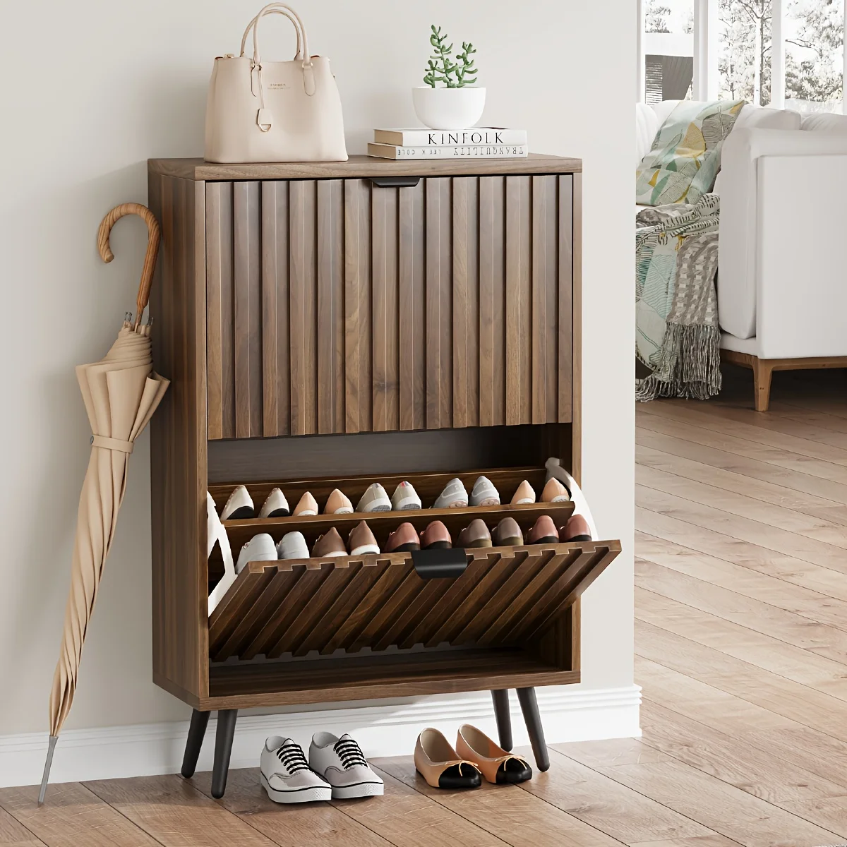 Freestandom Suitable for Shoe Storage Cabinet with 2 Flip-Door Drawers - Adjustable Shelves, Freestanding Hidden Shoe Organizer
Freestandom Suitable for Shoe Storage Cabinet with 2 Flip-Door Drawers - Adjustable Shelves, Freestanding Hidden Shoe Organizer