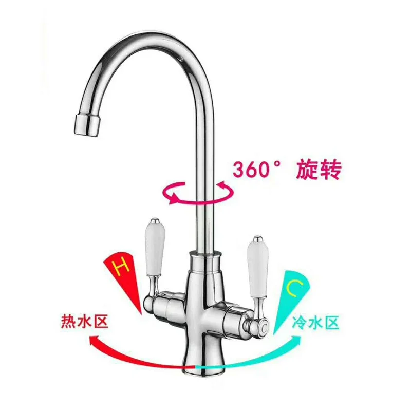 BJ Кухонный смеситель с одним отверстием, двойная керамическая ручка, медный хромированный выпуск, регулируемая горячая и холодная вода
BJ Кухонный смеситель с одним отверстием, двойная керамическая ручка, медный хромированный выпуск, регулируемая горячая и холодная вода