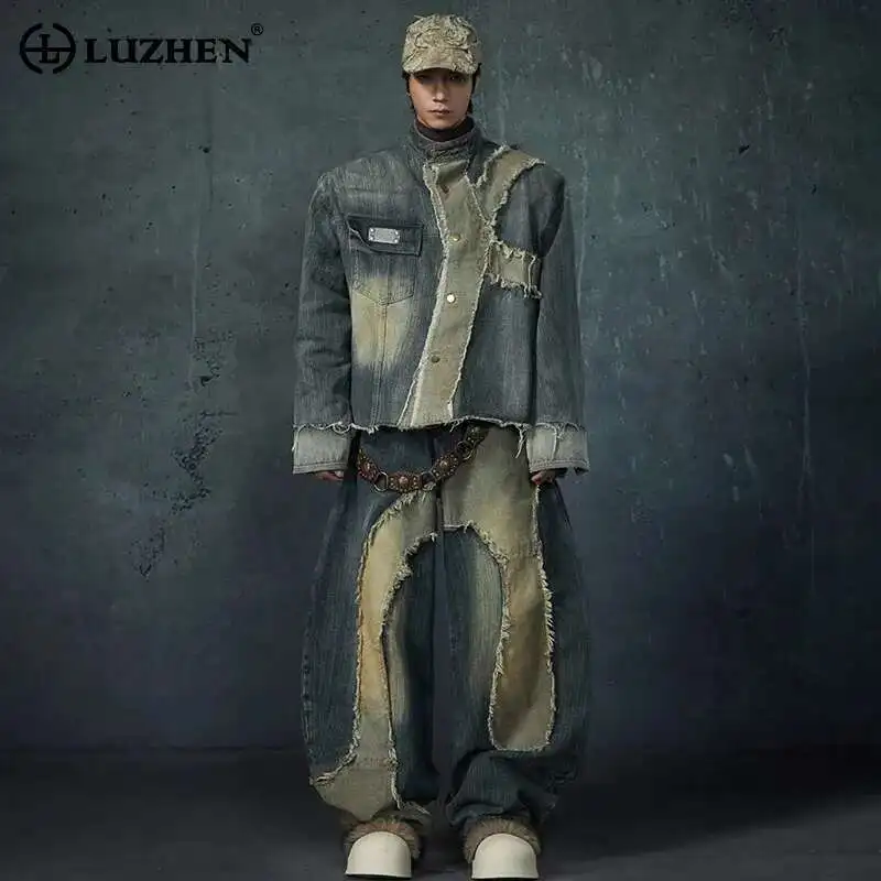 LUZHEN 2025 New Trendy Personalized Original Wornout Patchwork Design Denim Jacket Men's Loose High Street Straight Jeans LZ8450
LUZHEN 2025 New Trendy Personalized Original Wornout Patchwork Design Denim Jacket Men's Loose High Street Straight Jeans LZ8450