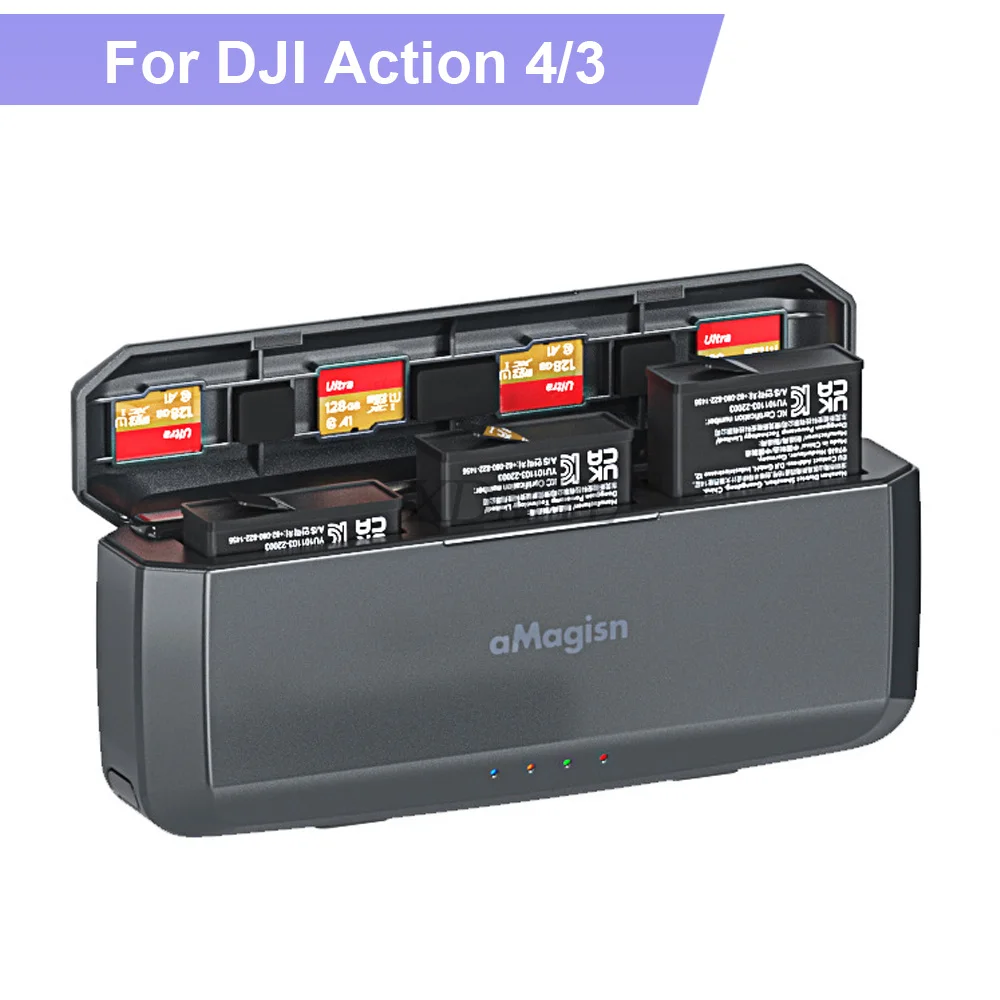 Зарядный аккумулятор для камеры DJI Action 4, концентратор с индикатором зарядки, зарядное устройство, мобильный внешний аккумулятор для Action 3, аксессуары для камеры
Зарядный аккумулятор для камеры DJI Action 4, концентратор с индикатором зарядки, зарядное устройство, мобильный внешний аккумулятор для Action 3, аксессуары для камеры