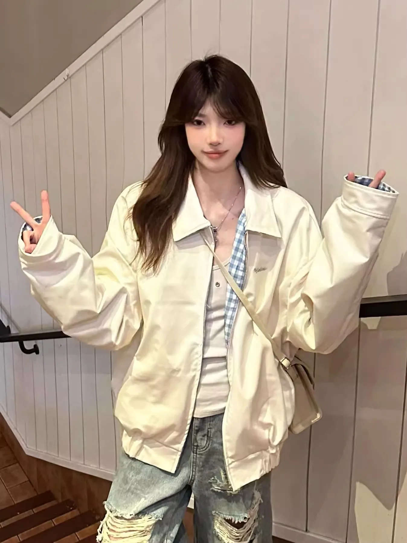 Double-Sided Wear ort Jaet Women's Casual Loose Fit Zipper ket High-End Feel Collar Top for Autumn 2025 New Sle
Double-Sided Wear ort Jaet Women's Casual Loose Fit Zipper ket High-End Feel Collar Top for Autumn 2025 New Sle