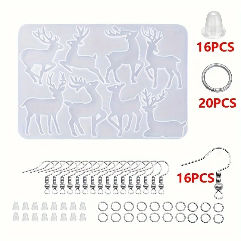 DIY Crystal Dropping Gel Pendant Earrings Silicone Mold Elk Christmas Hanging Tag Silicone Pendant Mold
DIY Crystal Dropping Gel Pendant Earrings Silicone Mold Elk Christmas Hanging Tag Silicone Pendant Mold