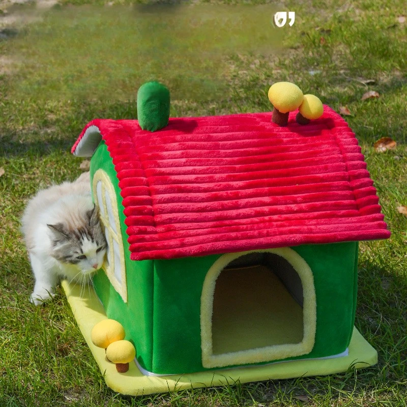 Всесезонная кровать для кошек в рождественском стиле, милое полузакрытое убежище для кошек с ощущением безопасности, товары для домашних животных
Всесезонная кровать для кошек в рождественском стиле, милое полузакрытое убежище для кошек с ощущением безопасности, товары для домашних животных